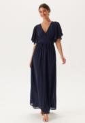 Bubbleroom Occasion Butterfly Sleeve Chiffon Gown Navy 40