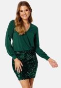 Happy Holly Sequin Skirt Short Dress Dark green 48/50