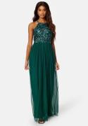 AngelEye High Neck Sequin Maxi Dress Emerald L (UK14)