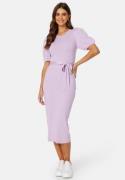 BUBBLEROOM Linnelle knitted puff sleeve dress Lilac XS