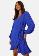 BUBBLEROOM Litzy Wrap Dress Blue XS
