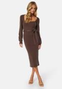 BUBBLEROOM Noura Knitted Dress Dark brown S