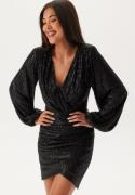 Bubbleroom Occasion Sparkling Wrap Dress Black 3XL