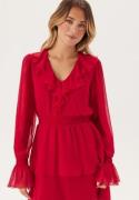 BUBBLEROOM Cheyenne Frill Dress Red 38