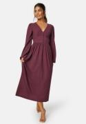 BUBBLEROOM Structure Button Midi Dress Wine-red M