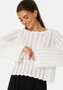 BUBBLEROOM Boat Neck Structure Knitted Sweater Offwhite M