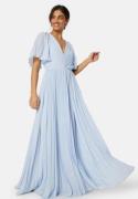 Bubbleroom Occasion Pleated Slit Gown  Light blue 40