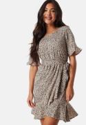 ONLY Onl New Olivia Short Wrap Dress Silver Mink S