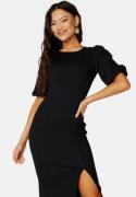 BUBBLEROOM Puff Sleeve Slit Dress Black M