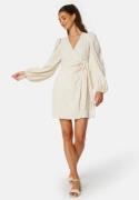 BUBBLEROOM Axelle Wrap Dress Cream M