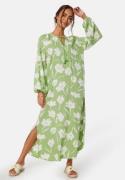 Happy Holly V-neck Raglan Viscose Dress Green/Patterned 40/42