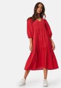 Happy Holly Balloon Sleeve Cotton Dress Red 36/38