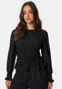 Happy Holly Long Sleeve Smock Top Black 32/34