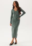 Happy Holly Knitted Dress Dusty green/Melange 32/34