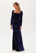 Goddiva Square Neck Velvet Maxi Dress Navy XXL (UK18)