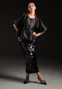 Bubbleroom Occasion Sequin Ankle Skirt Black 34