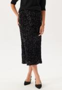 VILA Vifaith Hw Midi Sequin Skirt Black Beauty Detail:black Beau S