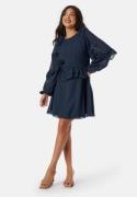 BUBBLEROOM Round Neck Short Frill Dress Navy 36