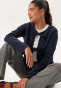 BUBBLEROOM Rib Bow Cardigan Navy S