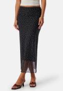 BUBBLEROOM Mesh Midi Skirt Black/Dotted M