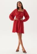 BUBBLEROOM Smock Short Dress Red M