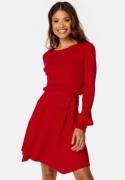 BUBBLEROOM Rib Knitted Skater Dress Red XL