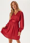 BUBBLEROOM Wrap L/S Structured Dress Red S