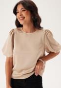 VILA Viellette 2/4 SATIN PUFF TOP S Cement 36