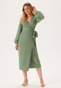 BUBBLEROOM Structure Wrap Dress Dusty green S