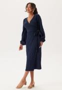 BUBBLEROOM Structure Wrap Dress Navy XL