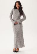 BUBBLEROOM Structure Long Sleeve Midi Dress Light grey S