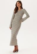 BUBBLEROOM Striped Maxi Dress Black/Offwhite L