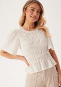 Happy Holly Butterfly Sleeve Smock Top Offwhite 36/38