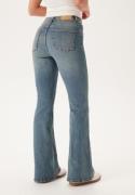 BUBBLEROOM High Flare Superstretch Jeans Blå sliten (Blue worn) 48