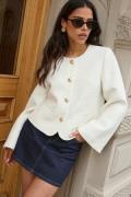 Chiara Forthi Wide Sleeve Bouclé Jacket Offwhite M
