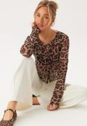 BUBBLEROOM Mesh Cardigan Top Leopard L