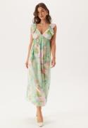 VERO MODA Vmjosie Sl Ankle Frill Dress Birds Egg Green Aop:myra L