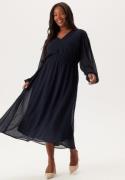 Happy Holly Dobby Dot Smock Midi Dress Dark blue 48/50