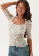 BUBBLEROOM Sweetheart Mesh Top Blue/Floral M