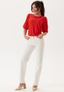 Happy Holly Broderie Anglaise Top Red 36/38