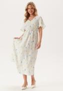 VERO MODA Vmflora Olga Ss 7/8 DRESS DRES Snow White Aop:olga S