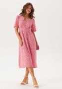 Pieces Tala SS Midi Dress Pink Lemonade AOP:Multi flower L