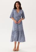 Happy Holly Wrap Dress Blue/Floral 36/38