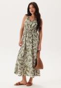 Happy Holly Sleeveless Viscose Dress Khaki green/Patterned 36/38