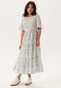 Happy Holly Butterfly Sleeve Viscose Midi Dress Offwhite/Patterned 40/...