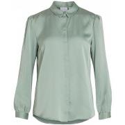 Paita Vila  Shirt Ellette Satin L/S - Green/Milieu  FR 36