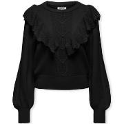 Neulepusero Only  Cherry LS Ruffle Knit - Black  EU S