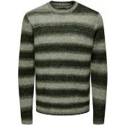 Neulepusero Only & Sons   ONSMARCEL REG 3 GRADIENT CREW KNIT 22027155 ...