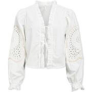 Paita Object  Noos Top Brodera L/S - White Sand  FR 40