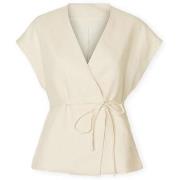 Paita Selected  W Top Lia Linen - Birch  FR 36